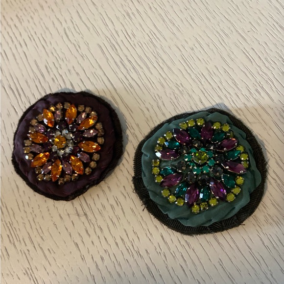 Prada crystal embellished fabric brooches set of two - Picture 1 of 14